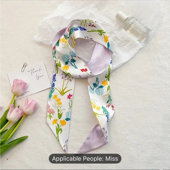 Floral Patterned Silk Scarves - Picture 2 of 8